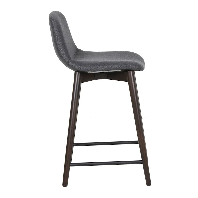 Upholstered Solid Wood Counter Stool With Footrest by