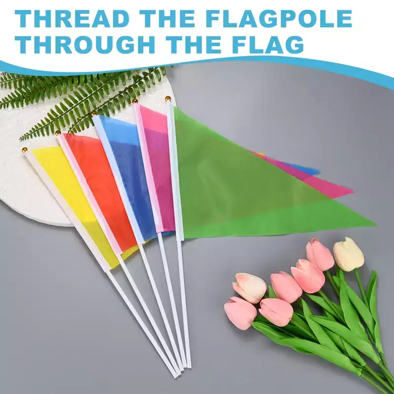 Unique Bargains Mini Sublimation Durable Polyester Hand Held Plain Flags