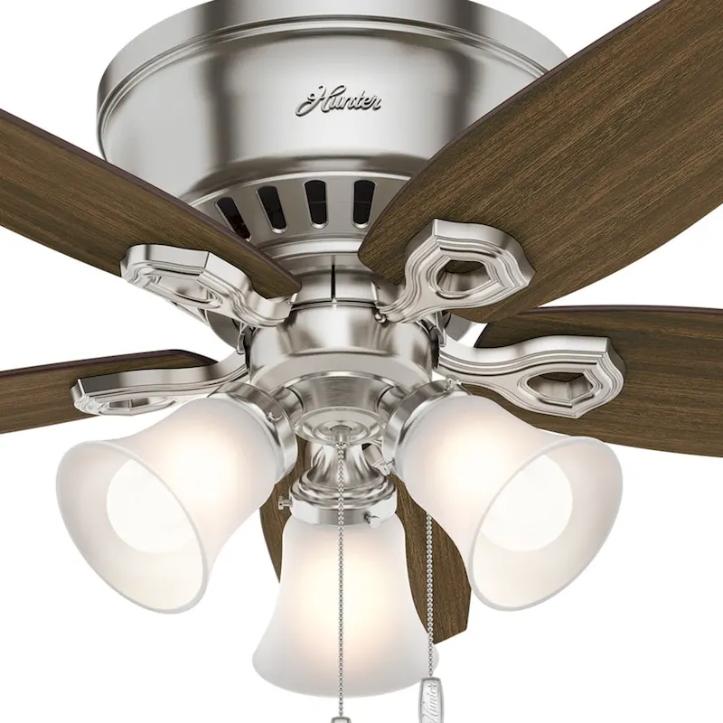 Hunter 42  Builder Low Profile Ceiling Fan with 3-Light LED Light Kit and Pull Chain