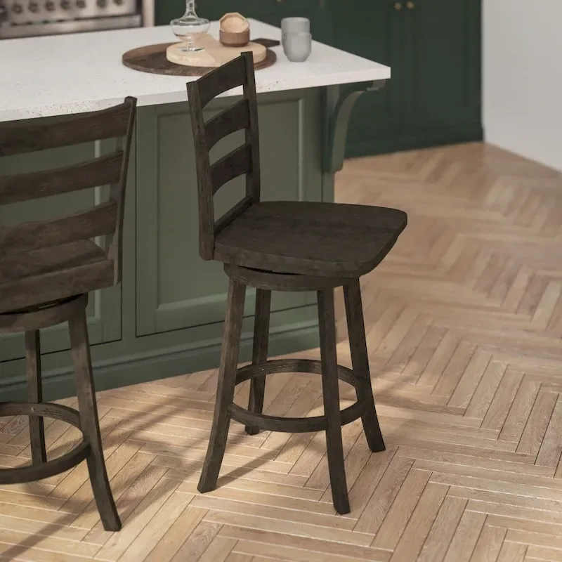 Commercial Wooden Swivel Counter Height Stool