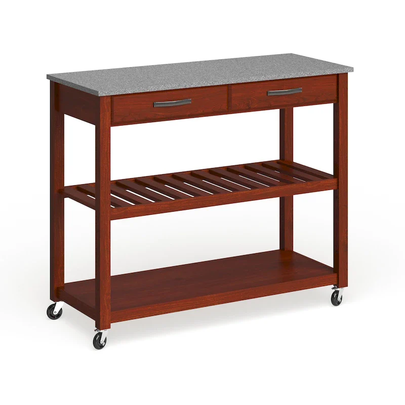 Solid Granite Top Kitchen Cart/ Island - 17d x 43w x 35h