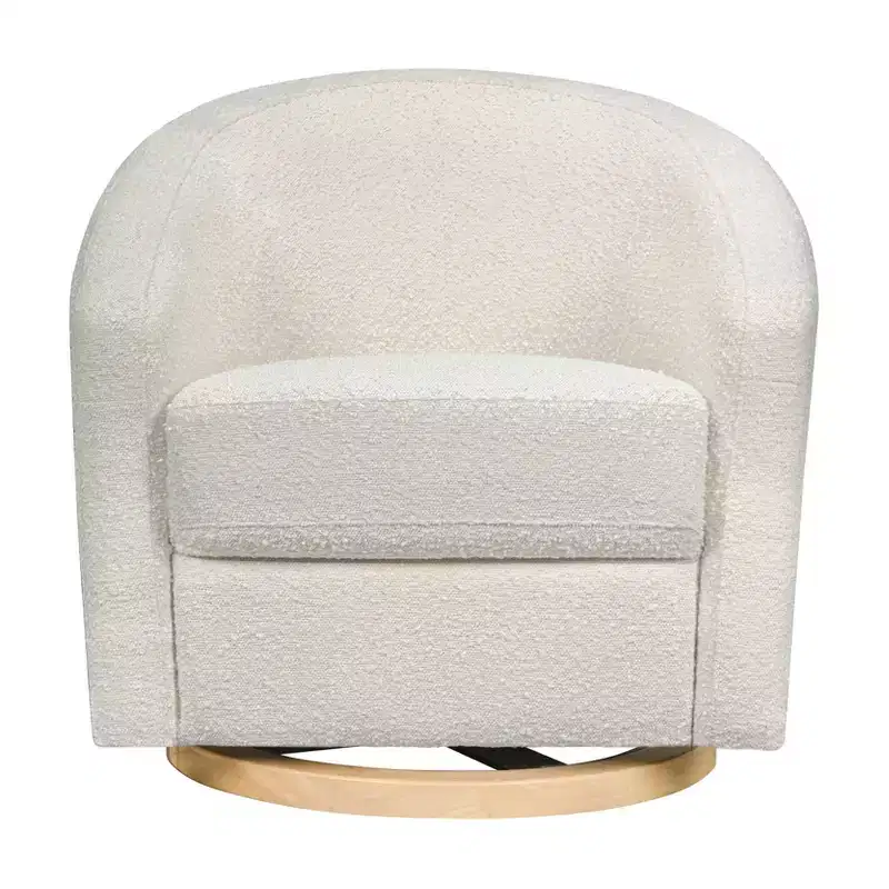 Swivel Glider Chair with 360° Rotation, Upholstered Seat, 30.5