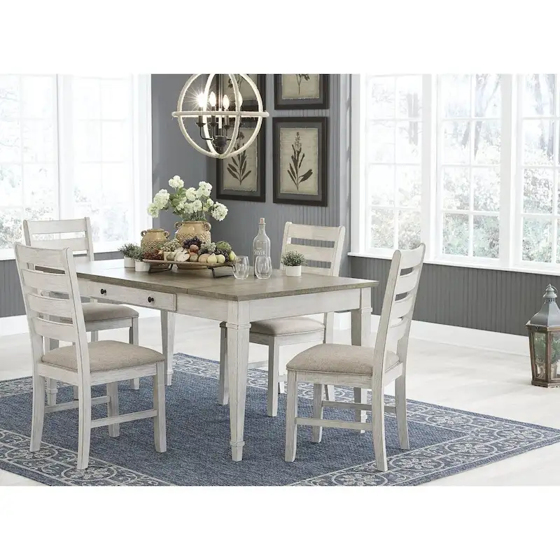 Skempton White / Light Brown 5-Piece Dining Package