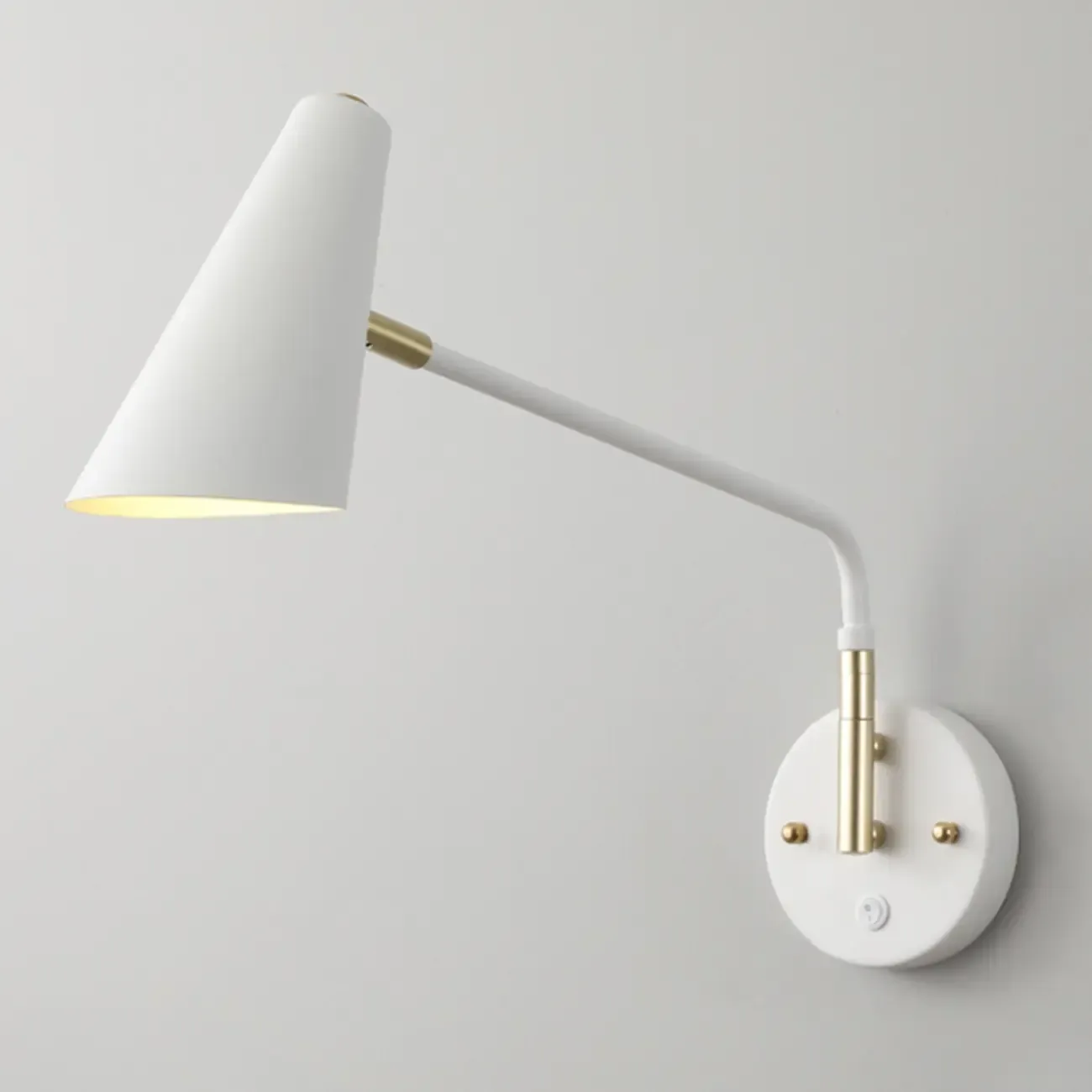 Modern White Metal Adjustable Swing Arm Wall Light
