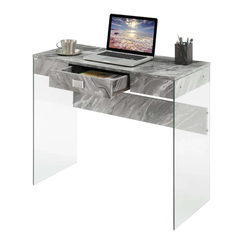 Convenience Concepts SoHo 1 Drawer Glass 36 Desk