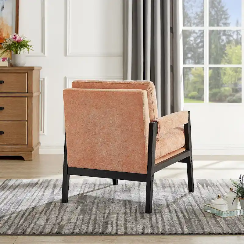 Roundhill Furniture Kelly Mid-Century Modern Chenille Upholstered Accent Armchair