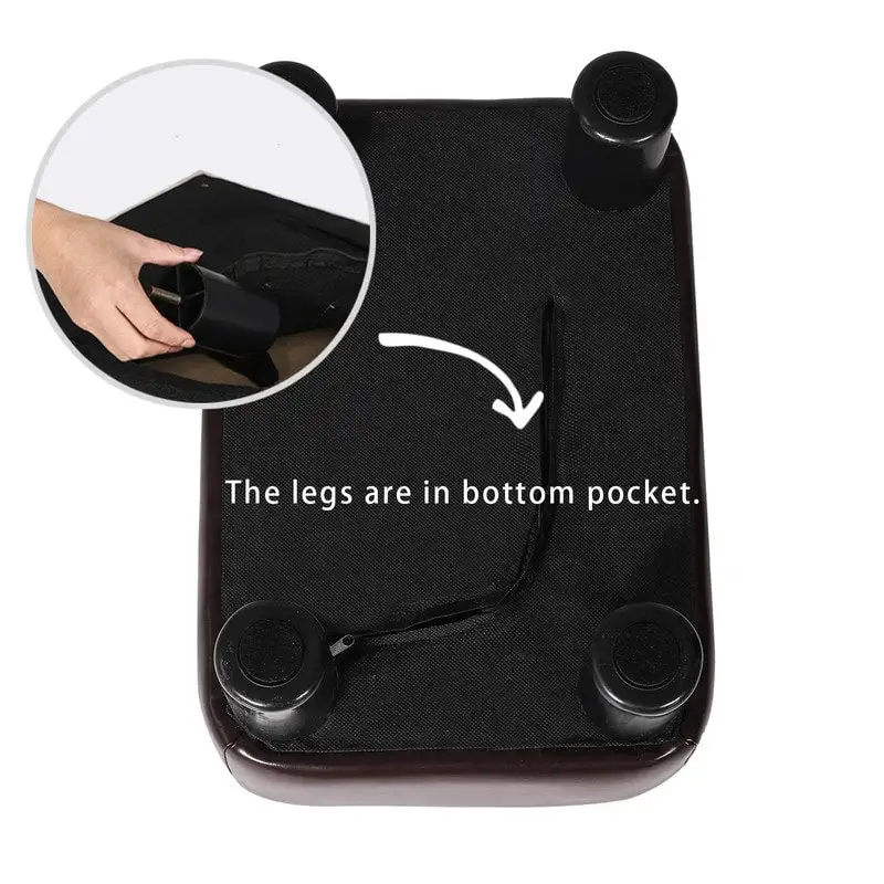 Small Rectangle Footstool PU Leather Ottoman Footrest Modern