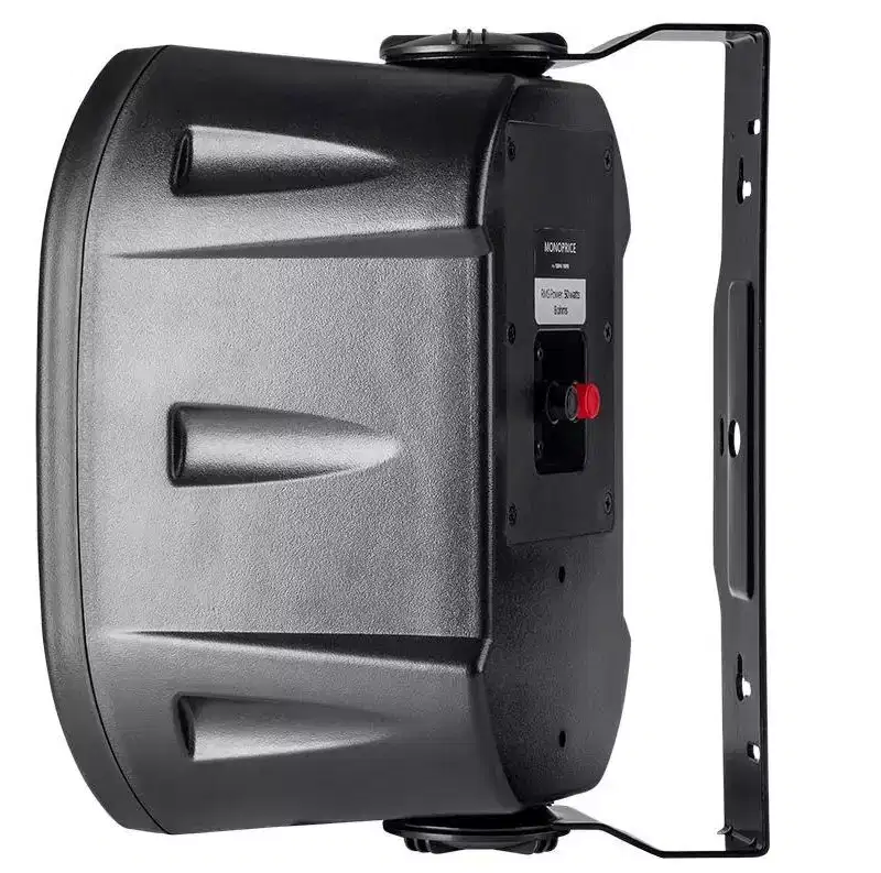 Monoprice 6.5-inch Weatherproof 2-Way Speakers with Wall Mount Bracket (Pair Black)