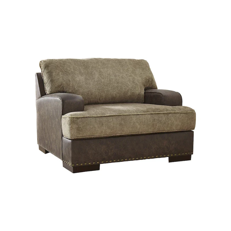Signature Design by Ashley Alesbury Chocolate Chair and a Half - 49W x 44D x 40H