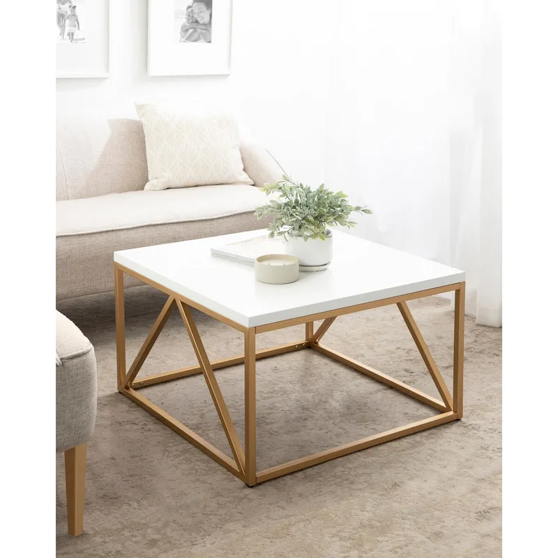 Kate and Laurel Kaya Wood and Metal Coffee Table - 28x28x18