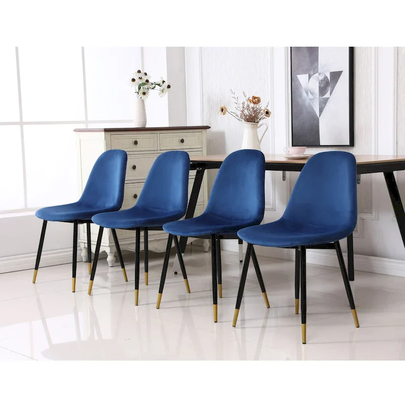 Lassan Contemporary Fabric Upholstered Dining Chairs (Set of 4)