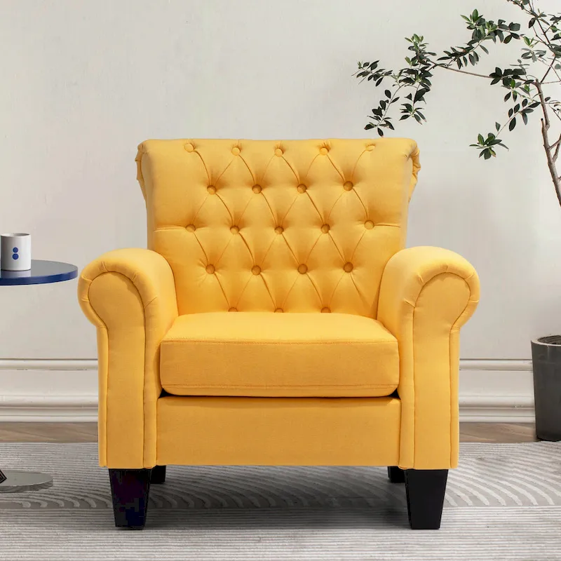 Accent Club Chair with Arms and Padded Seat