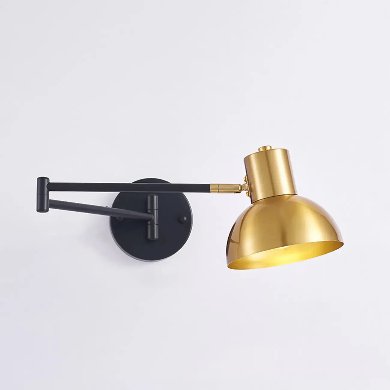 Modern Metal Hemisphere Shade Swing Arm Wall Light
