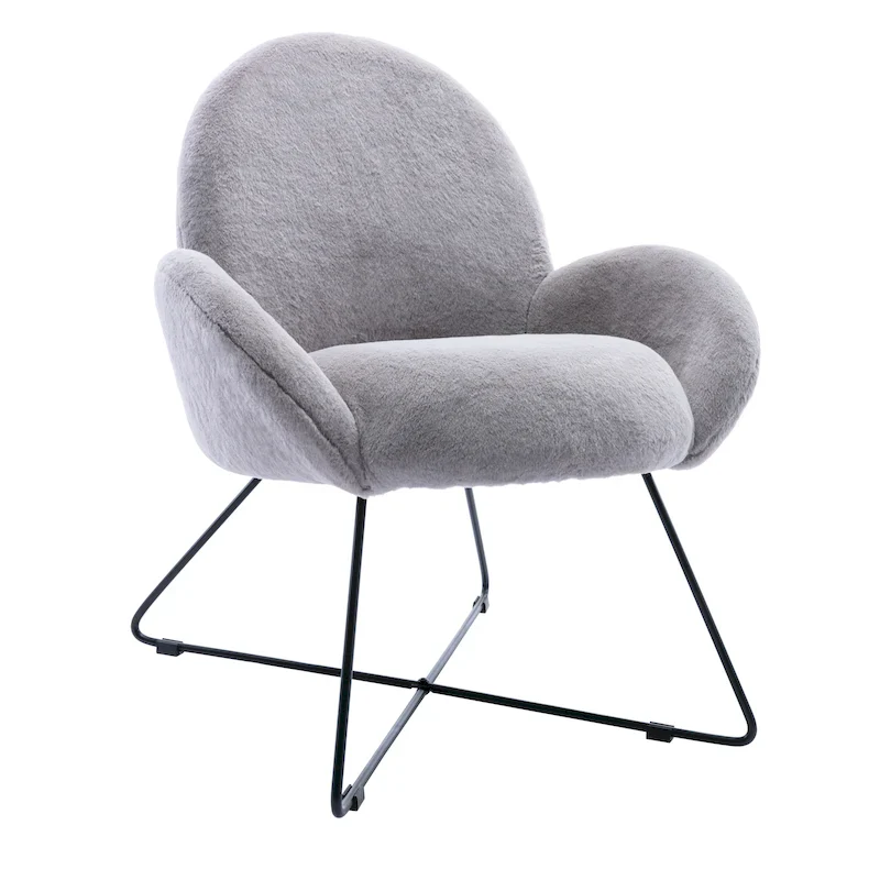 Rowen Modern Fleece Upholstered Accent Chair with Arm