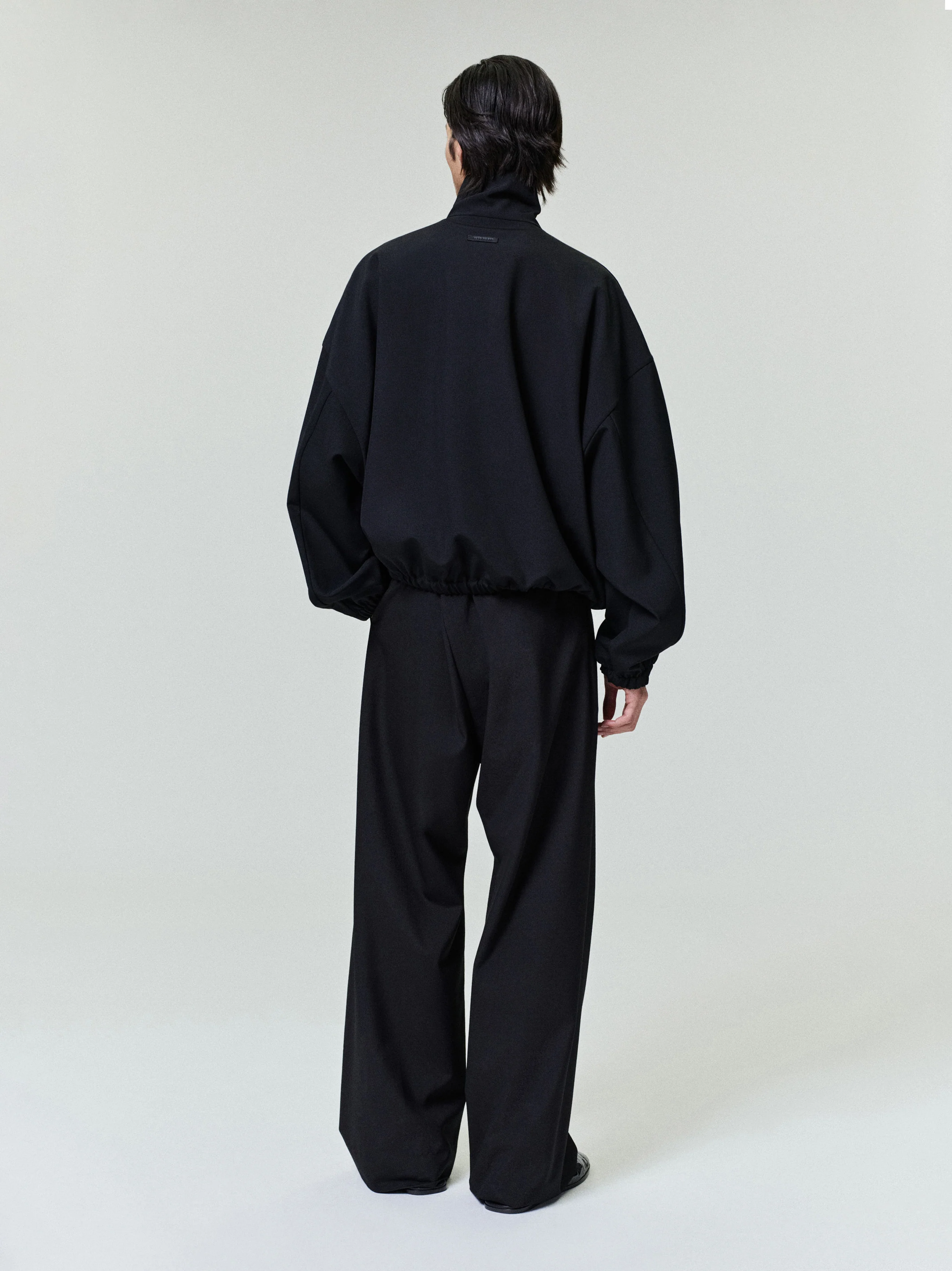 Wool Ripstop Wide Leg Drawstring Pants