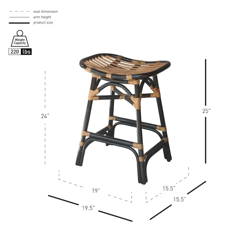 Damara Rattan Counter Stool