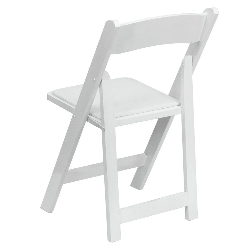 Wood Folding Chair with Vinyl Padded Seat (Set of 2)