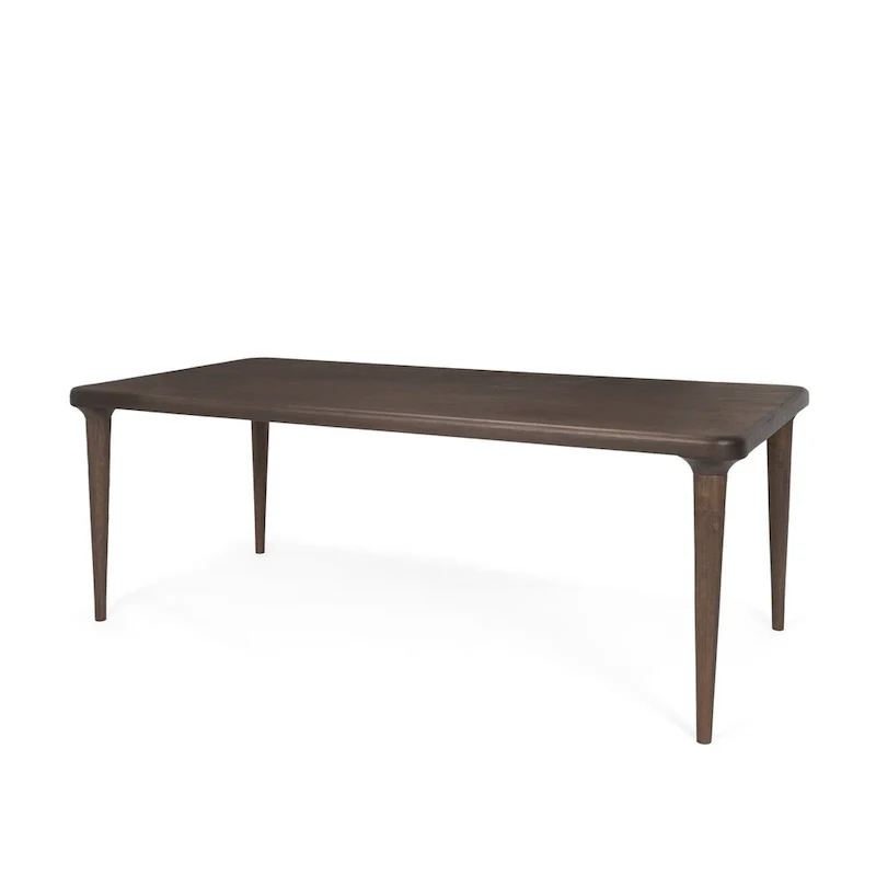 Medium Dark Brown Rectangular Solid Wood Dining Table