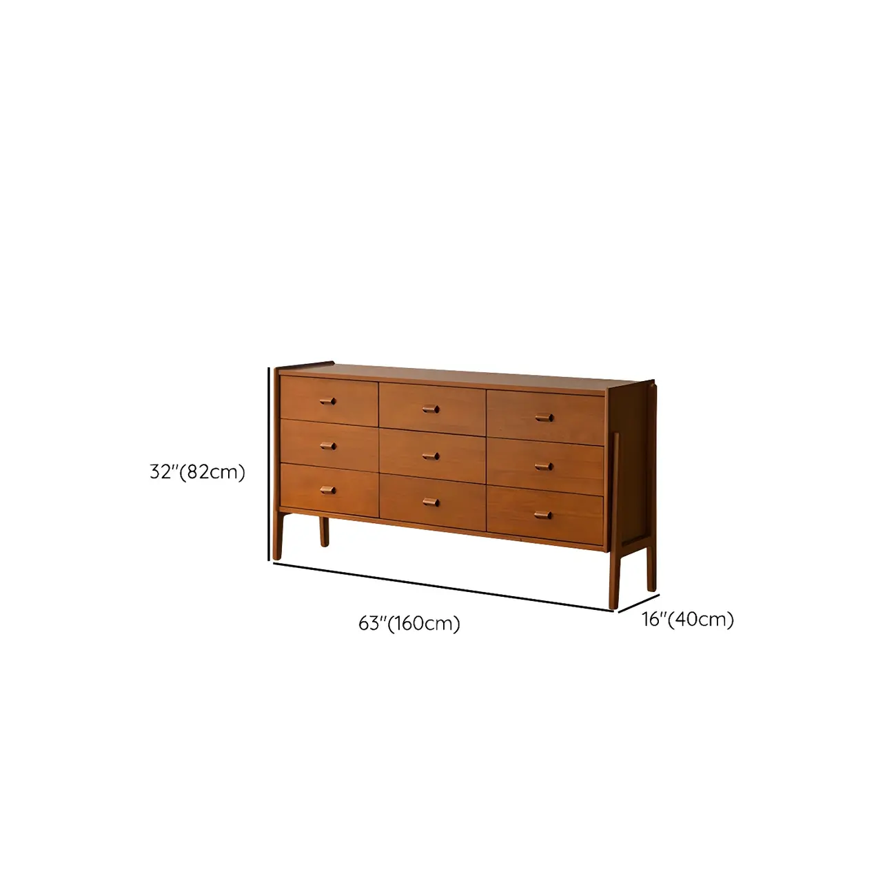 Traditional Brown Wooden Dresser with Self-Close Drawers