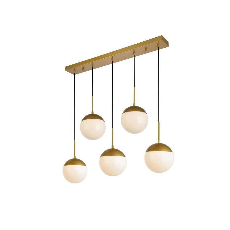 5-Light 42 inch Pendant with Frosted White Glass