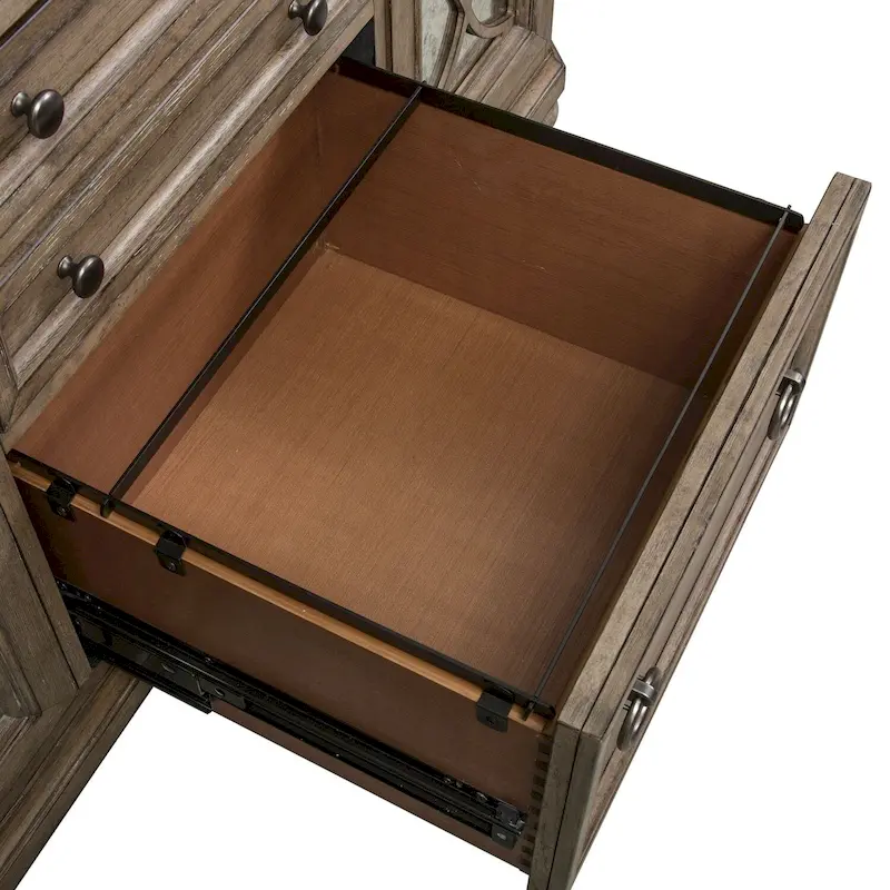 Copper Grove Simply Elegant White, Brown, & Heathered Taupe Credenza