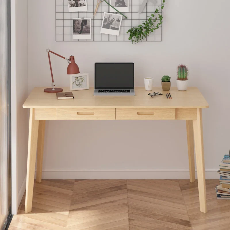 Writing Desk with 2 Drawers - Wood Legs - 47 Inch