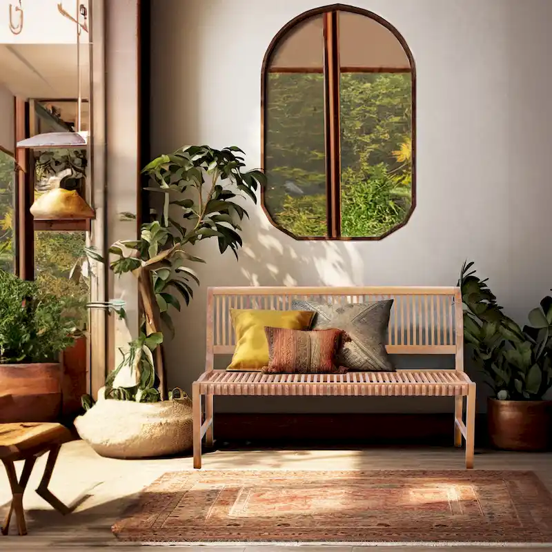 Chic Teak Castle Outdoor Teak Wood Patio & Garden Bench without Arms, 5 foot