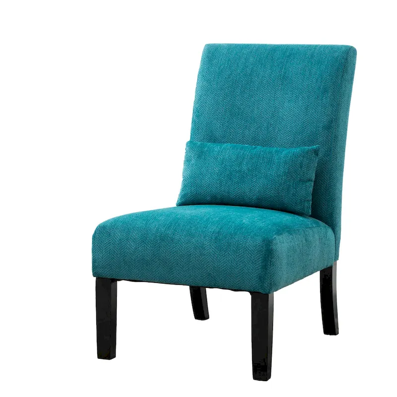 Armless Accent Chair With Pillow