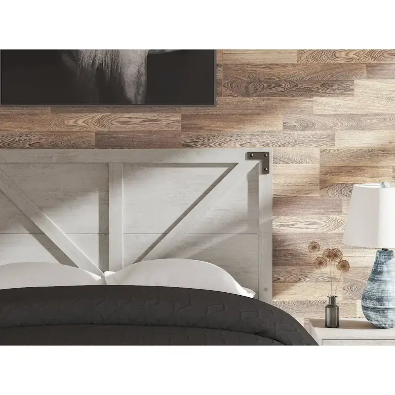 Signature Design by Ashley Shawburn Gray Crossbuck Panel Headboard