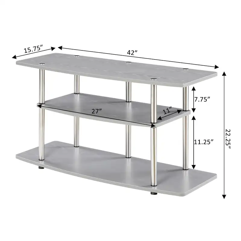 Convenience Concepts Designs2Go No Tools 3 Tier Wide TV Stand