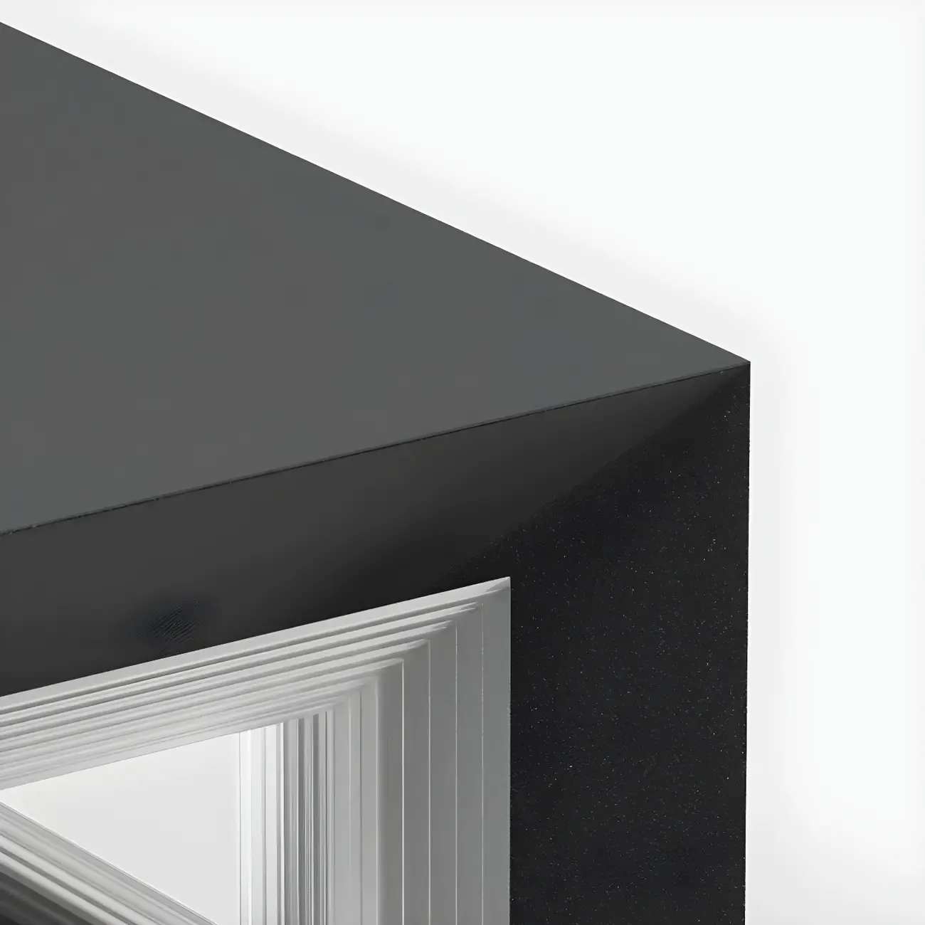 Black Metal Clear Glass Ambient Cubic Post Cap Light