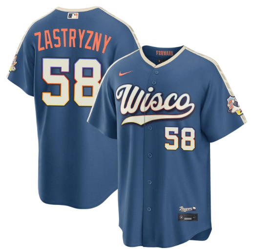Rob Zastryzny Milwaukee Brewers Mineral Blue 2026 City Connect Stadium Jersey