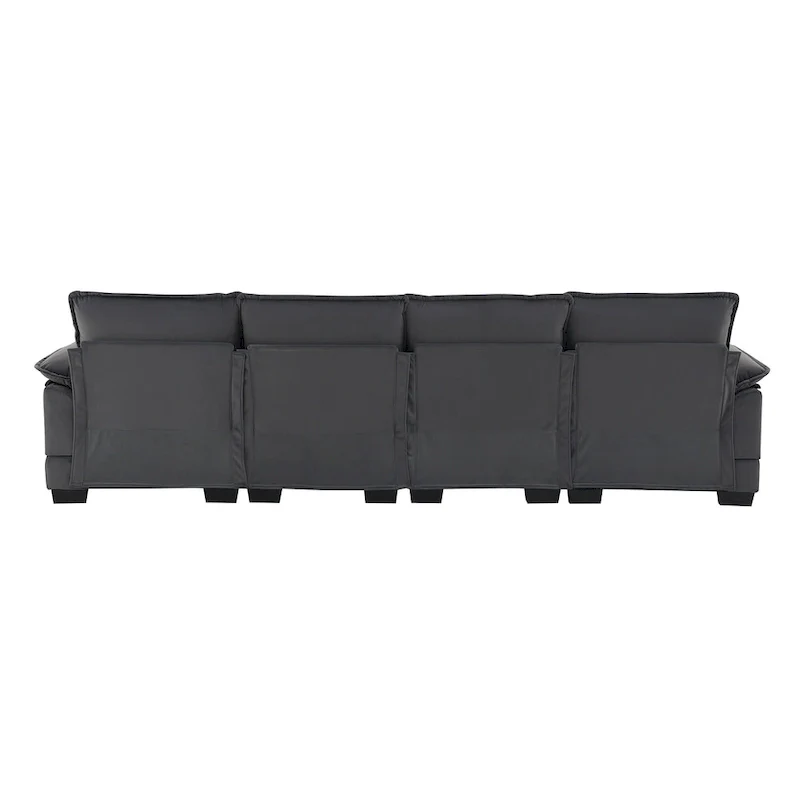 Modern Upholstered 6-Seat Modular U-Shaped Sleeper Sectional Sofa