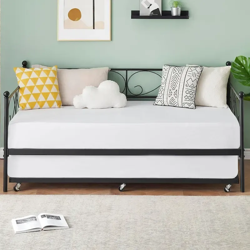 Twin Day Bed with Pull Out Trundle Bed Frame