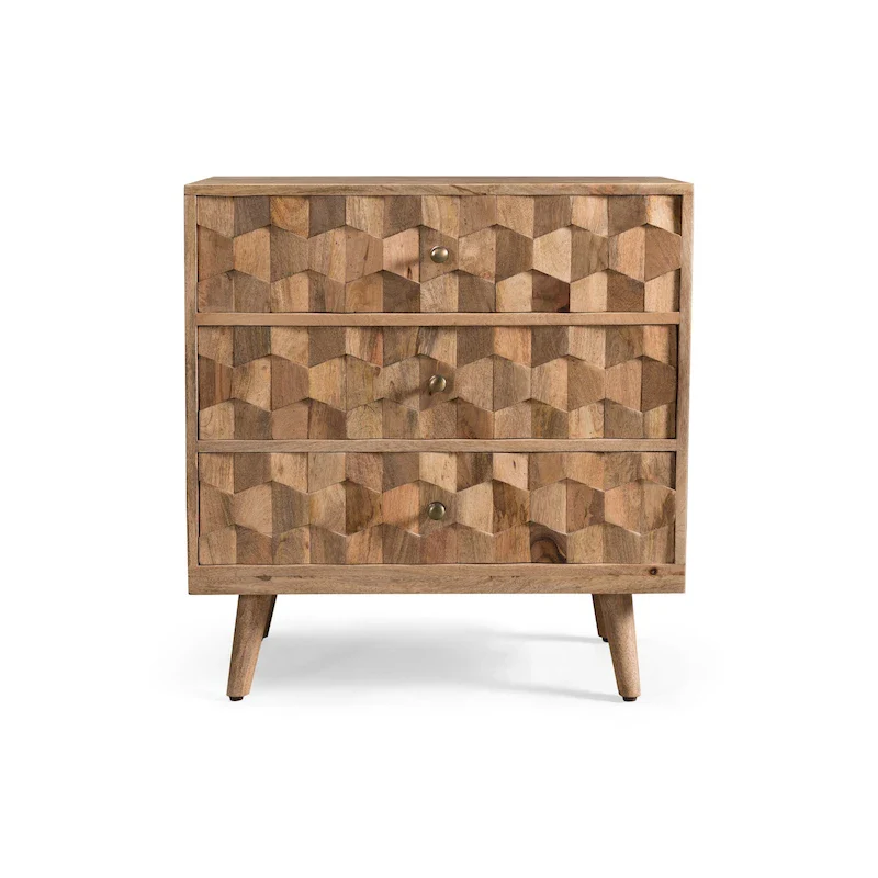 Mango Wood 3-Drawer Chest