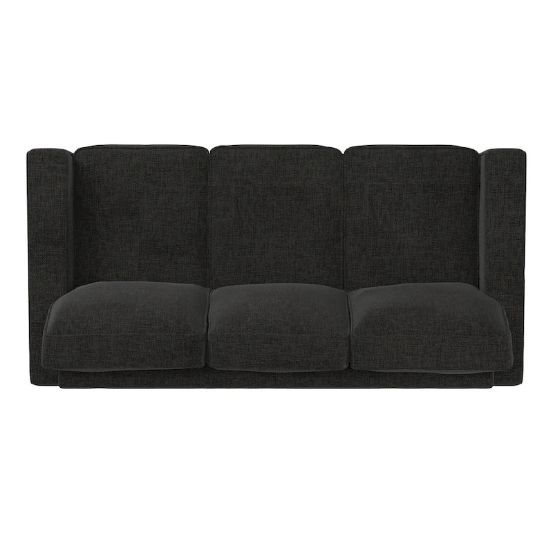 Fabric-cushioned square armchair sofa