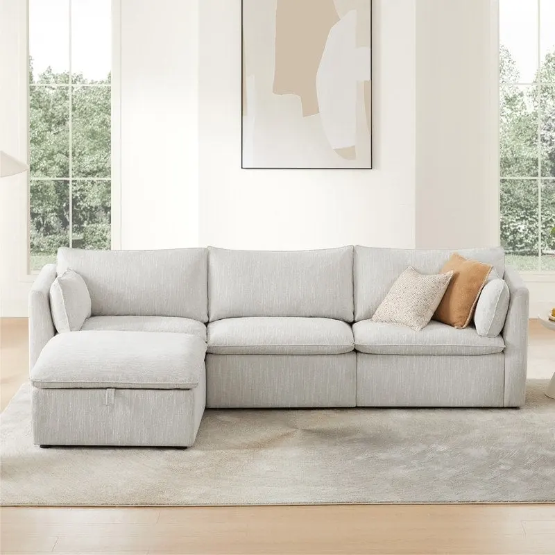 Cypress L-shape Sectional Couches Modular Sofa with Ottoman