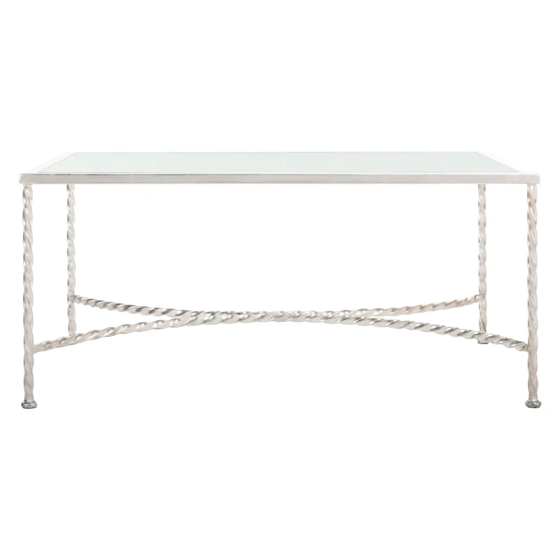 SAFAVIEH Couture Sedighe Glass Coffee Table - 40 W x 24 D x 18 H - 40W x 24D x 18H