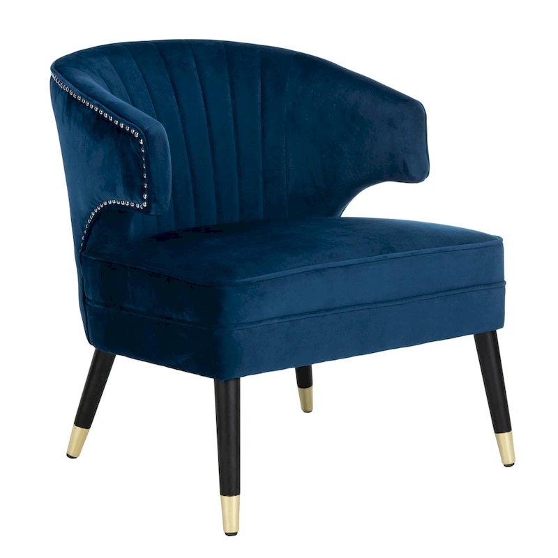 SAFAVIEH Amalia Velvet Wingback Accent Chair - 26.8 x 28 x 31.9 - 27Wx28Dx32H