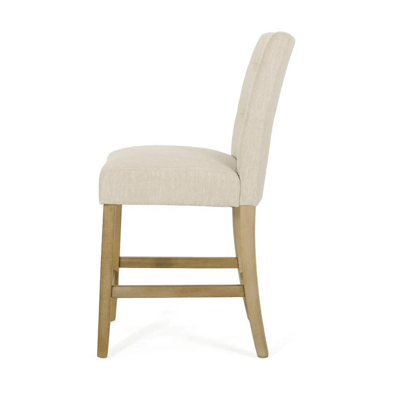 Fabric and Rubberwood 26-Inch Counter Stool