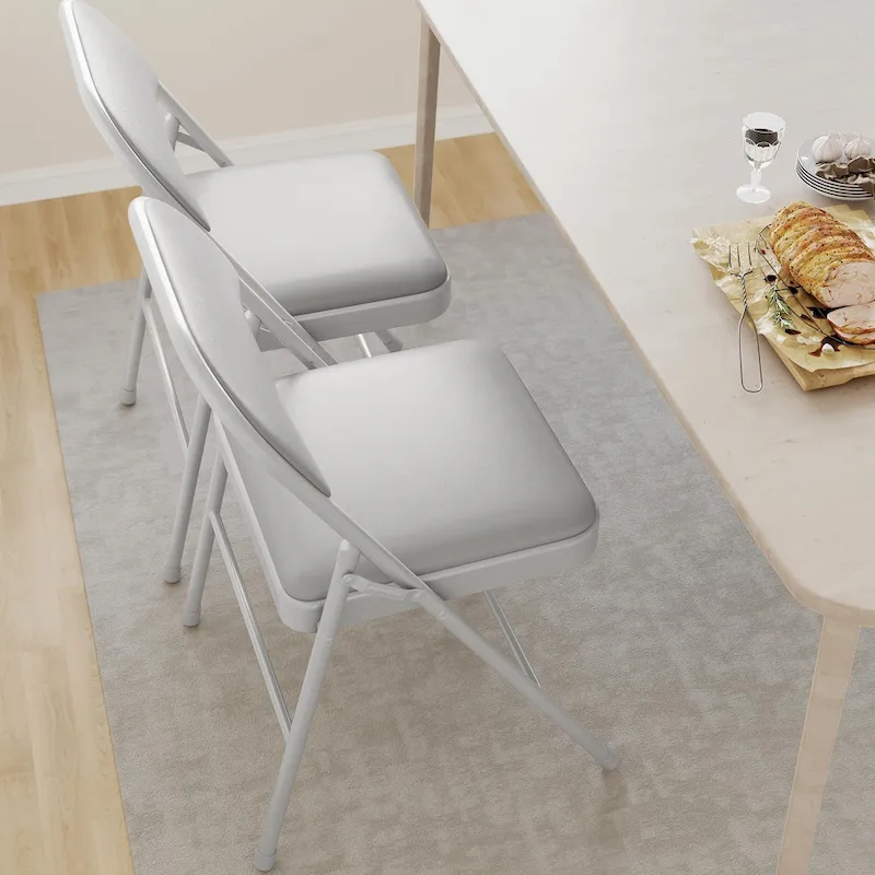 4pcs Folding Chairs With Padded Cushion and Back, Hold Up to 350 Pounds