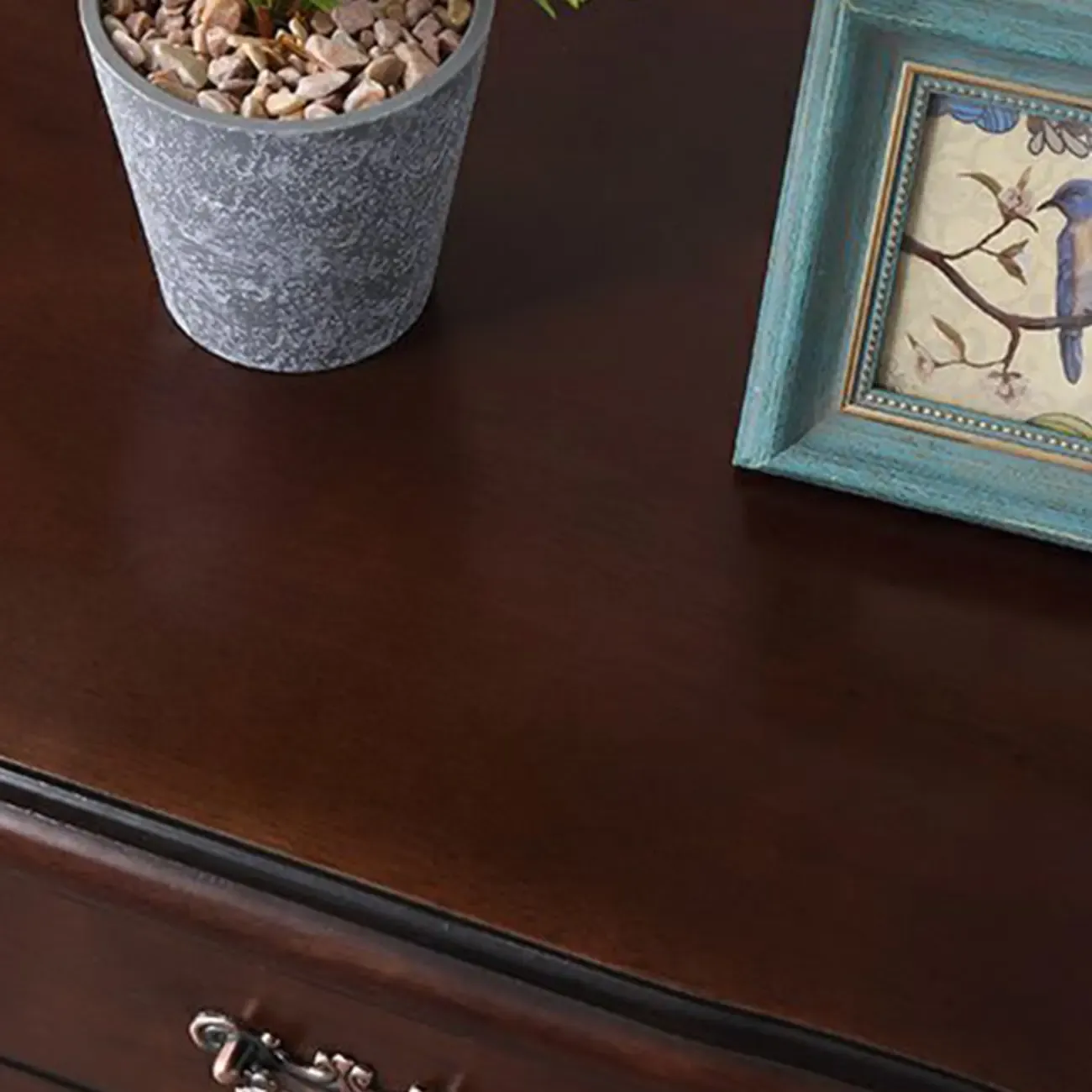 Classic Wood White Carved 2-Drawer Nightstand