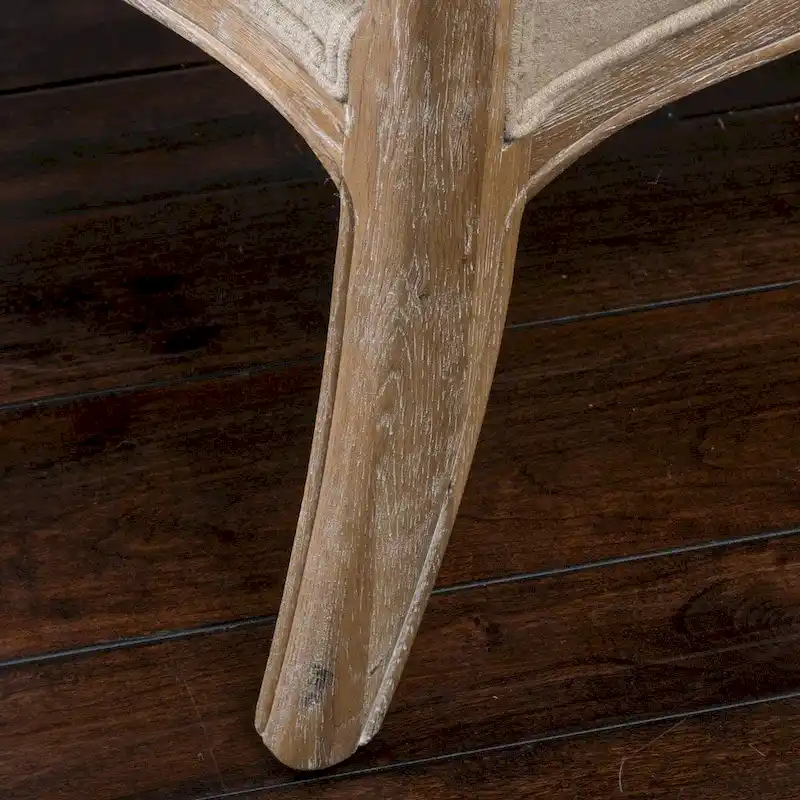 Beige Wing Chair with Oak Frame - Single Seat