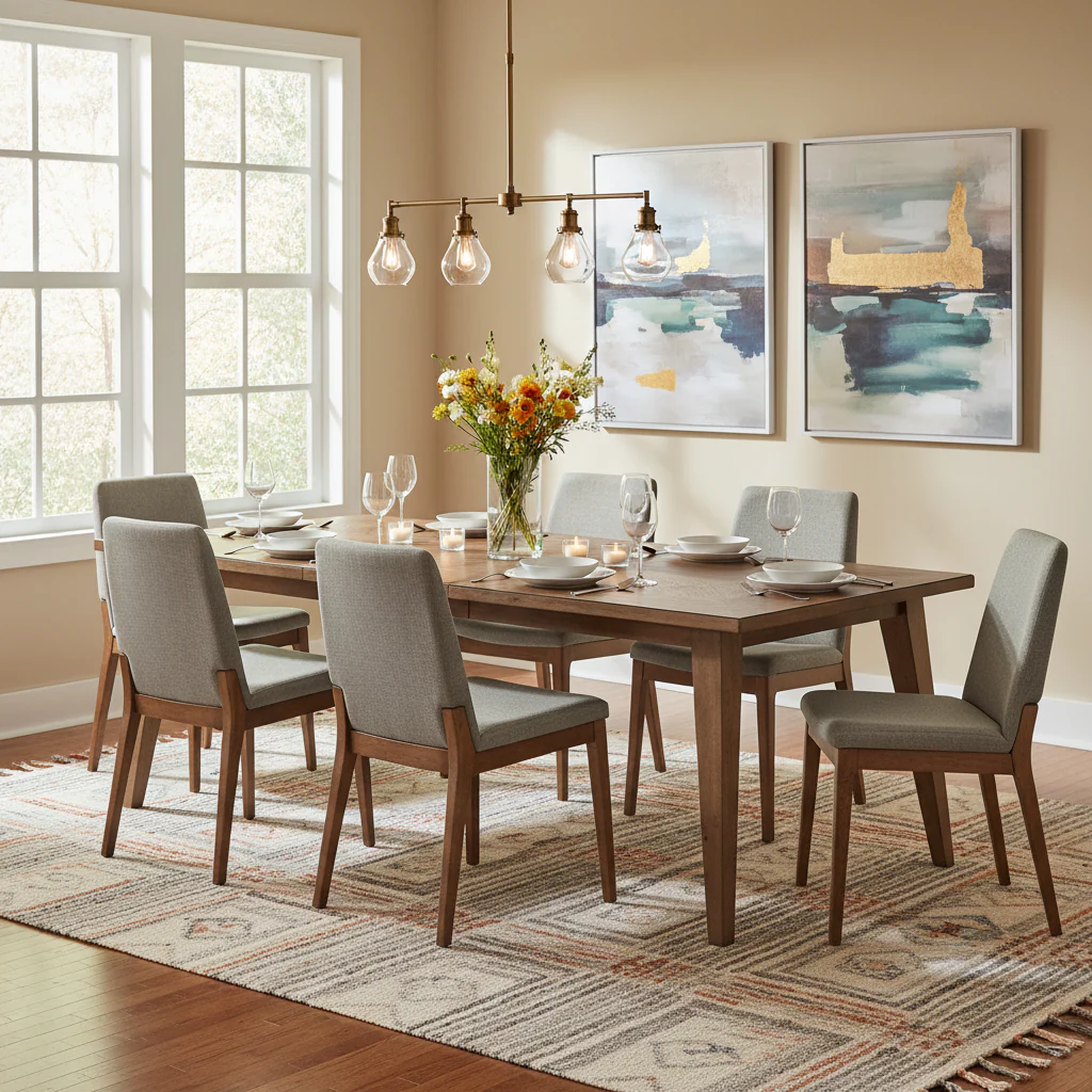 30 Tall Dining Table with Leaf and 4 Legs, Weathered Chestnut - Mocha