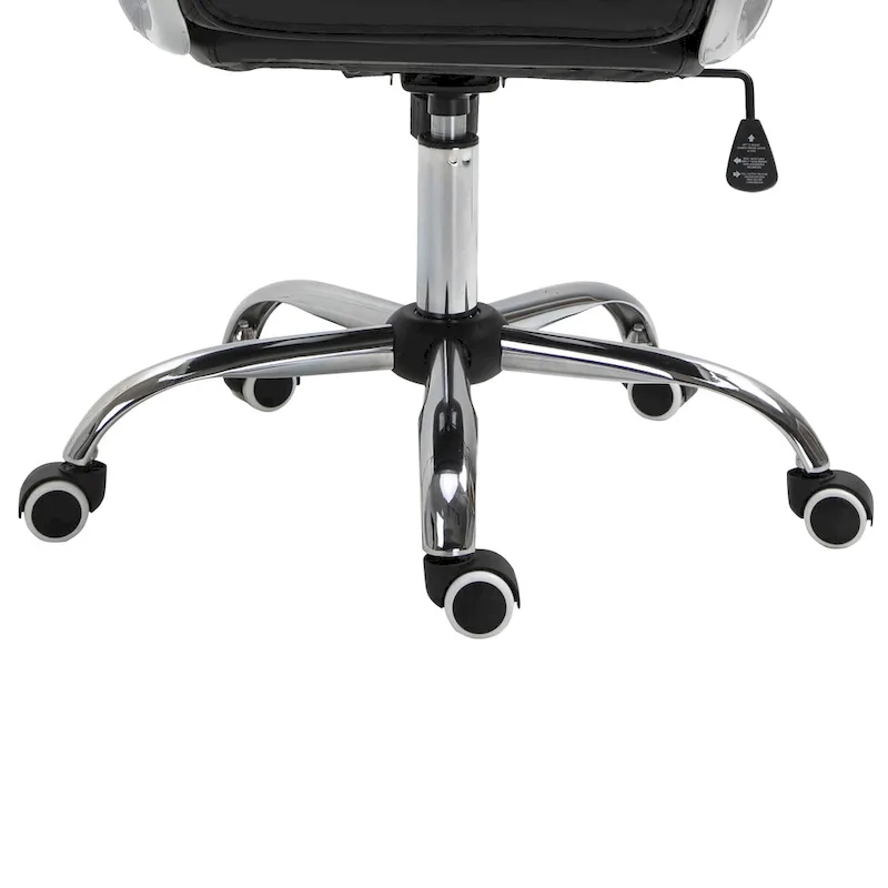 Faux Leather Office Chair with Tufted Backrest and Swivel Wheels