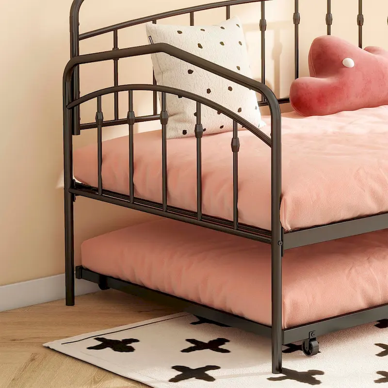 twin daybed with twin trundle, Black