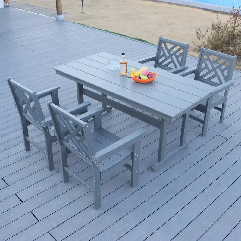 5 Piece HDPE Patio Outdoor Furniture Set for 4
