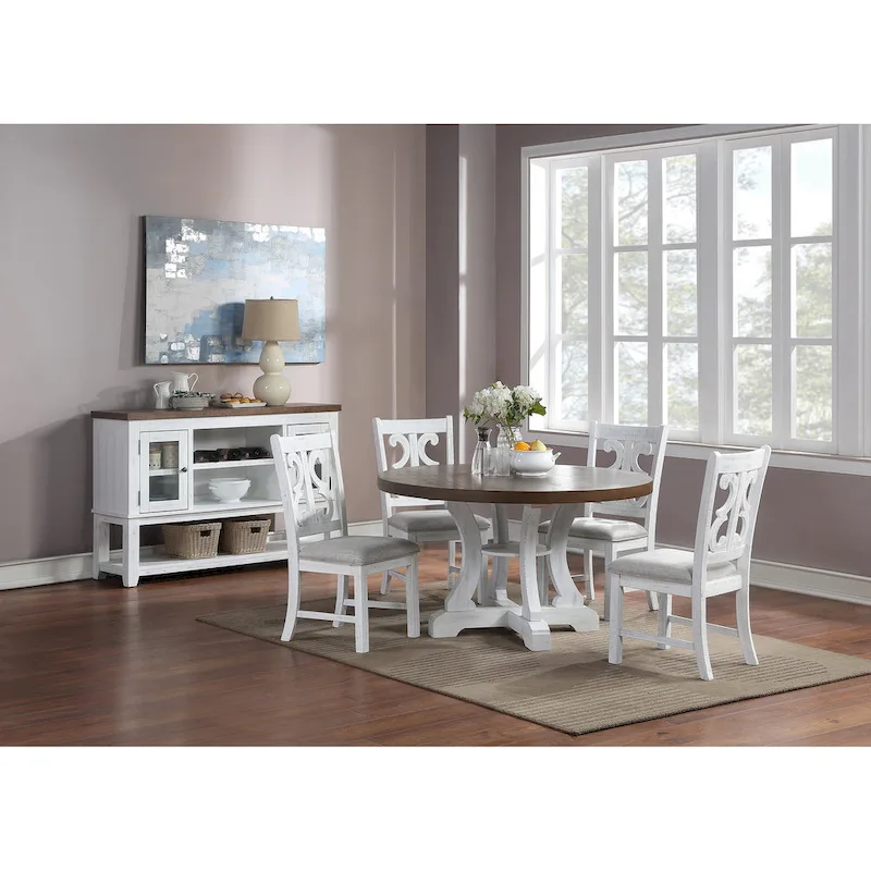 Rustic Round Pedestal Dining Table