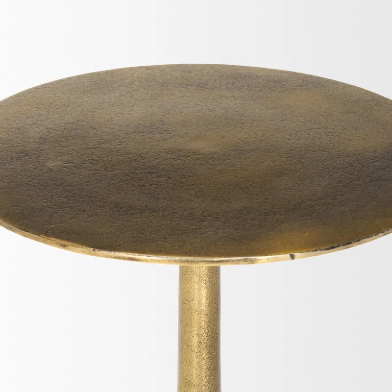 Risha Large Gold Metal Accent Table