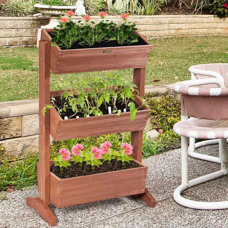 Costway 3-Tier Raised Garden Bed Vertical Freestanding Elevated Planter Patio Balcony